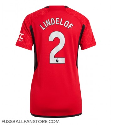Manchester United Victor Lindelof #2 Replik Heimtrikot Damen 2023-24 Kurzarm